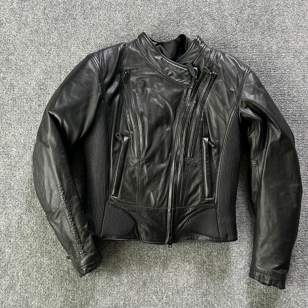 Harley Davidson FXRG Jacket Womens Medium Black Leather Motorcycle Armored